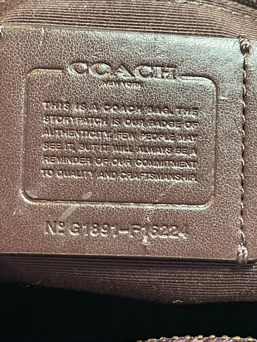 Coach G1891-F16224 City Tote Metallic Leather Purple - Picture 3 of 12